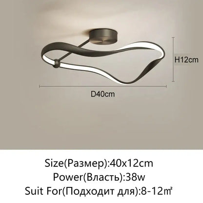 Modern black & white infinity led ceiling light bedroom