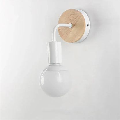 Modern black & white iron art wall light bedroom sconce