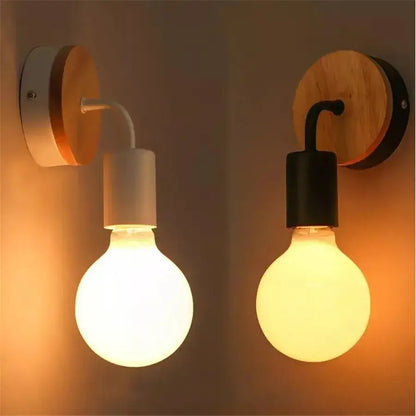 Modern black & white iron art wall light bedroom sconce