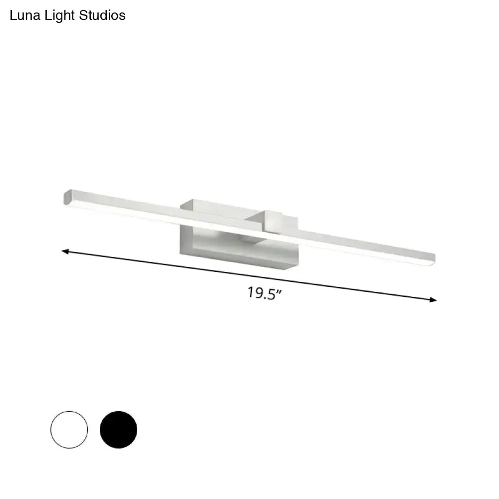 Modern black & white iron stick led mirror light bathroom lamp