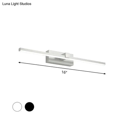 Modern black & white iron stick led mirror light bathroom lamp