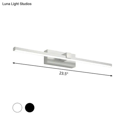 Modern black & white iron stick led mirror light bathroom lamp