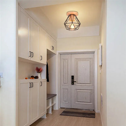 Modern black & white iron wood e27 ceiling light bedroom lamp