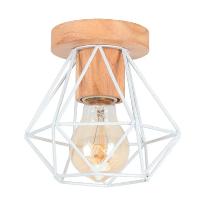 Modern black & white iron wood e27 ceiling light bedroom lamp