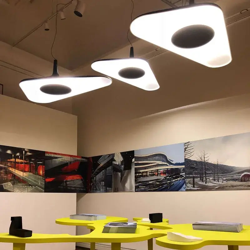 Modern black & white irregular pendant light dining room