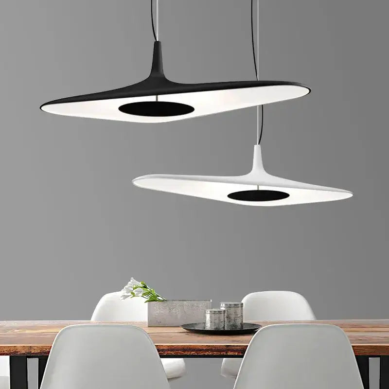 Modern black & white irregular resin pendant light for dining room