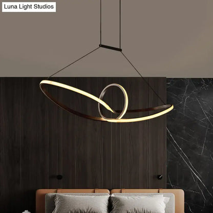 Modern black & white knotting island pendant – kitchen led light