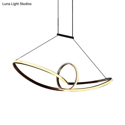 Modern black & white knotting island pendant – kitchen led light