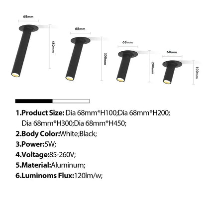 Modern black & white led bar ceiling spotlight kitchen lighting