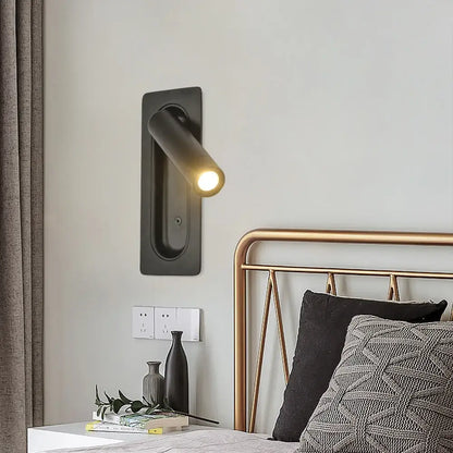 Modern black & white led bedside wall lamp bedroom reading light