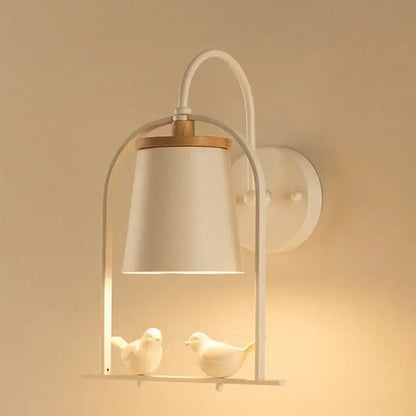 Modern black & white led bird wall sconce living room light