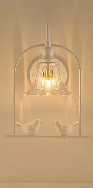 Modern black & white led bird wall sconce living room light
