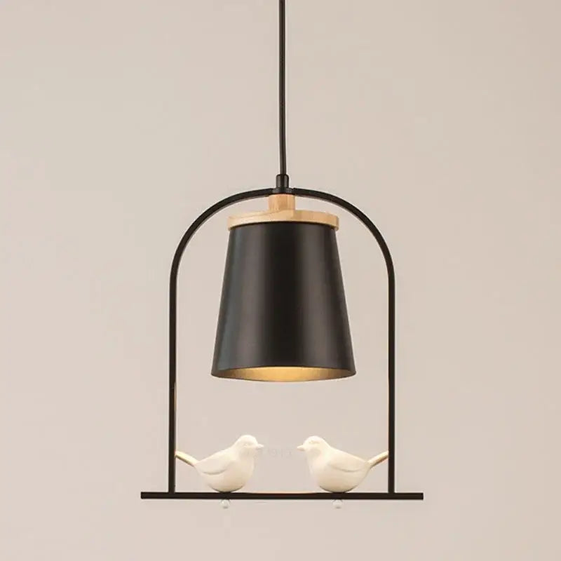 Modern black & white led bird wall sconce living room light