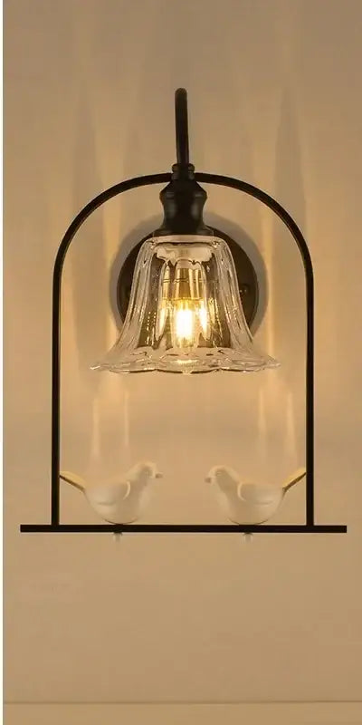 Modern black & white led bird wall sconce living room light
