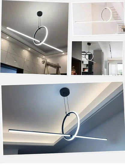 Modern black & white led ceiling chandelier living room pendant light