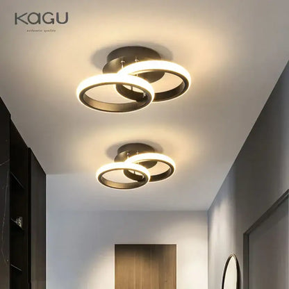Modern black & white led ceiling lamp living room intertwined ring