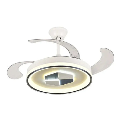 Modern black & white led chandelier ceiling fan living room