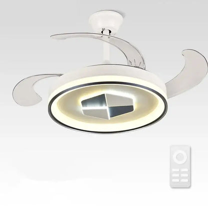 Modern black & white led chandelier ceiling fan living room
