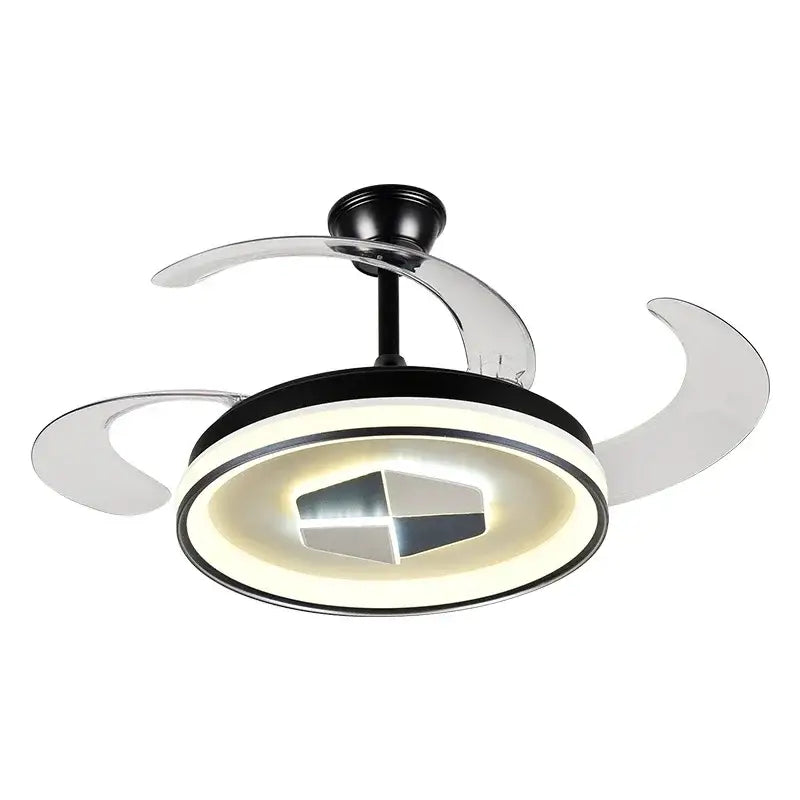 Modern black & white led chandelier ceiling fan living room