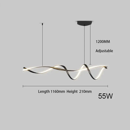 Modern black & white led chandelier – dining room pendant light