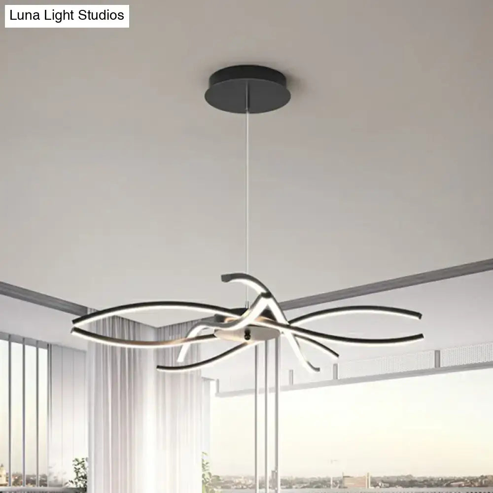 Modern black & white led floral chandelier living room light type