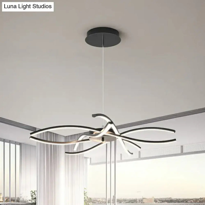 Modern black & white led floral chandelier living room light type