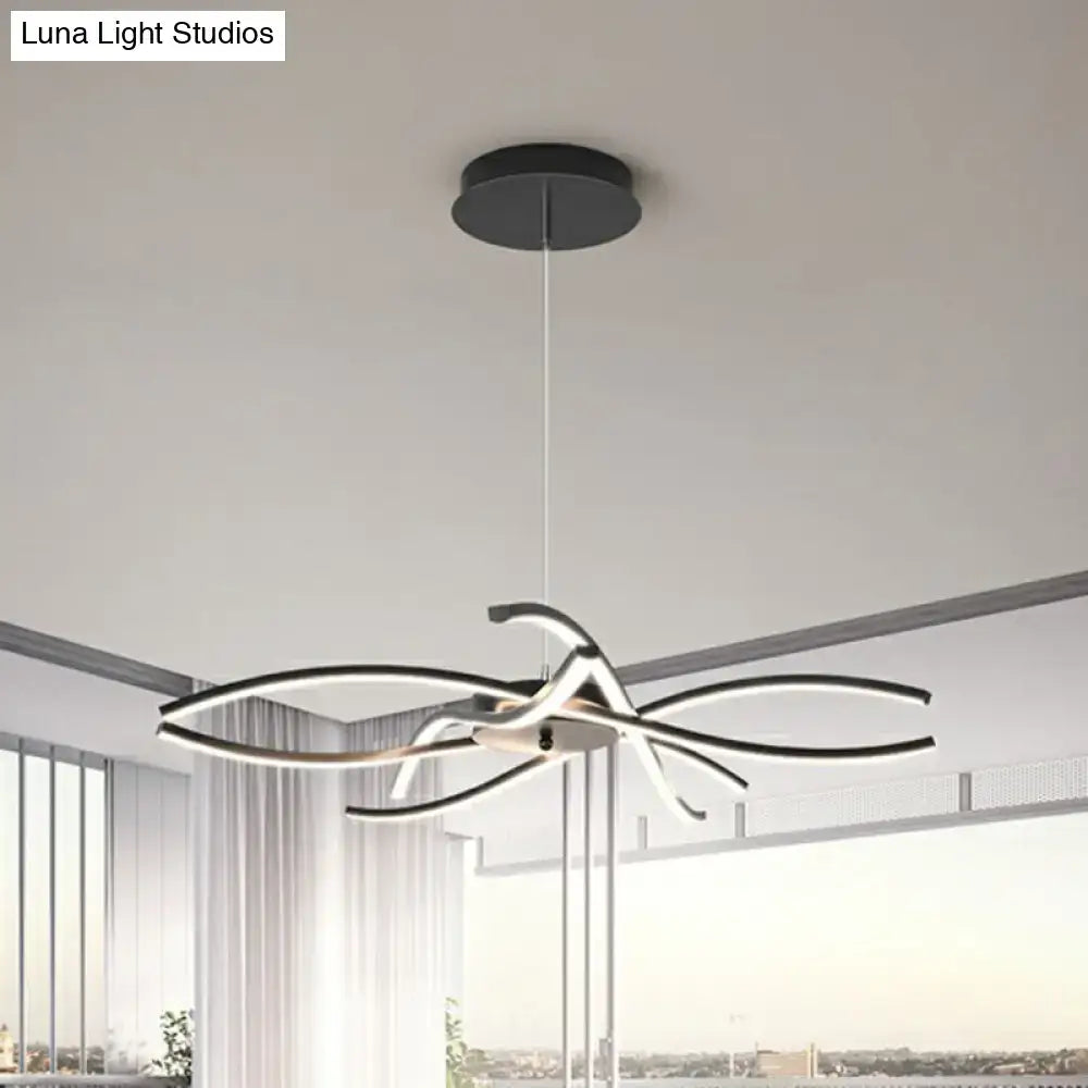 Modern black & white led floral chandelier living room light type