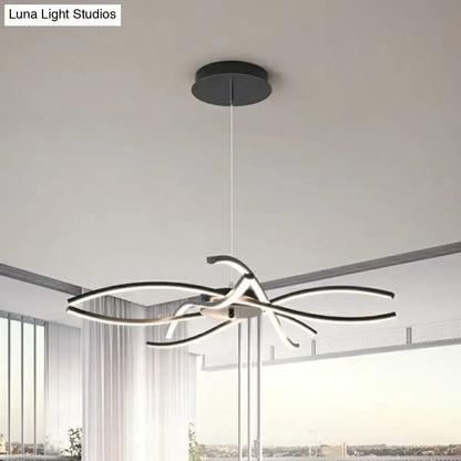 Modern black & white led floral chandelier living room light type