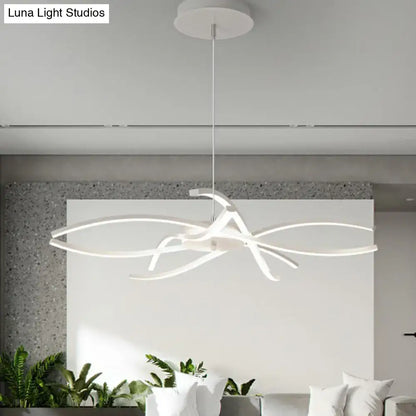 Modern black & white led floral chandelier living room light type