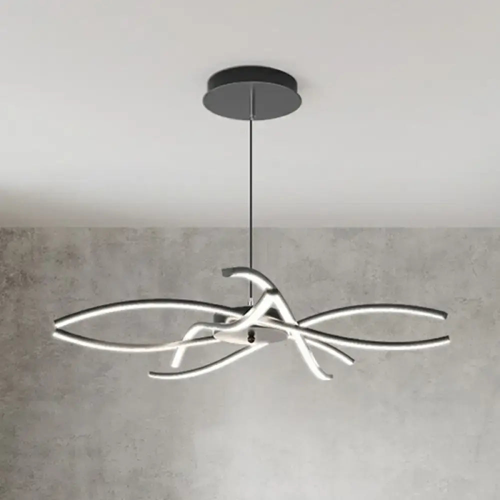 Modern black & white led floral chandelier living room light type