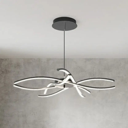 Modern black & white led floral chandelier living room light type