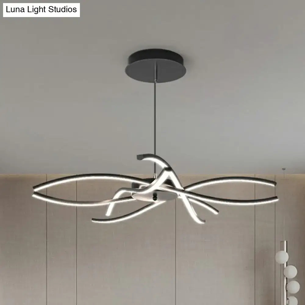 Modern black & white led floral chandelier living room light type