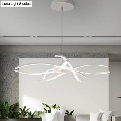 Modern black & white led floral chandelier living room light type