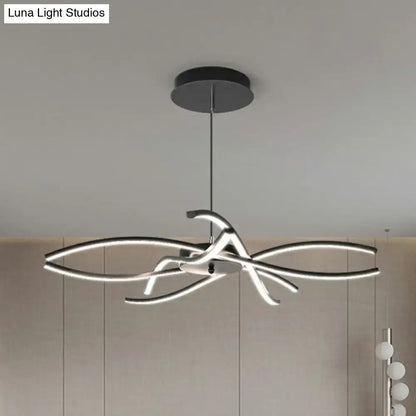 Modern black & white led floral chandelier living room light type
