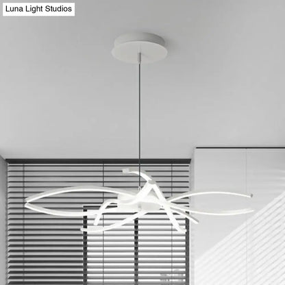 Modern black & white led floral chandelier living room light type