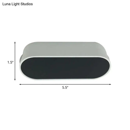 Modern black & white led flush wall sconce metal shade bedroom lamp