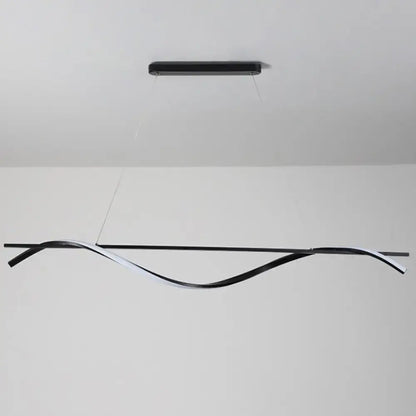 Modern black & white led hanging lamp – dining room simplicity curved