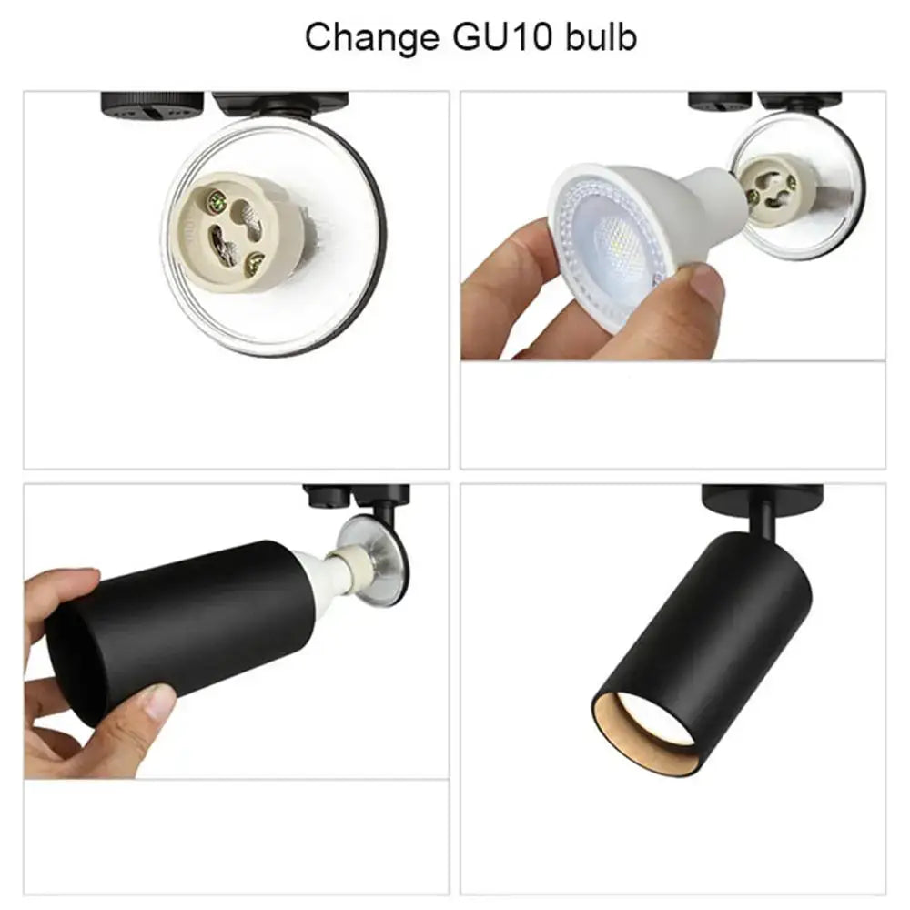 Modern black & white led track lamps – clothing store spotlights