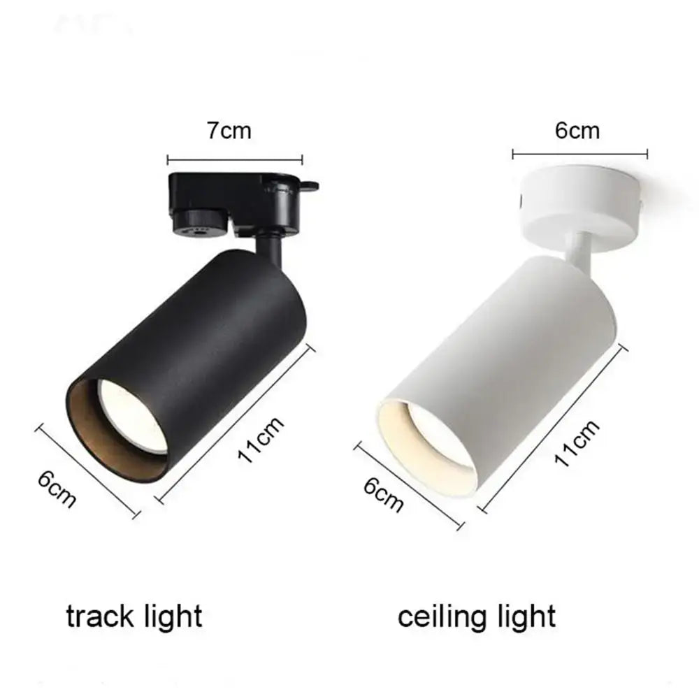 Modern black & white led track lamps – clothing store spotlights