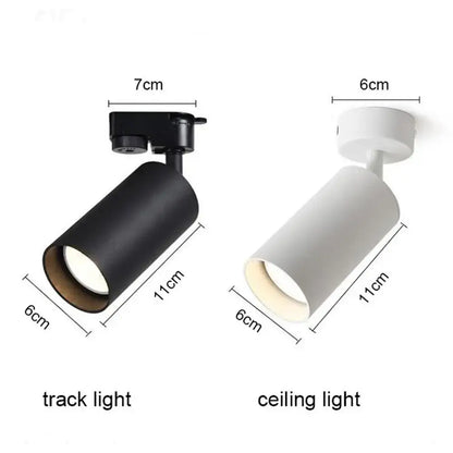 Modern black & white led track lamps – clothing store spotlights
