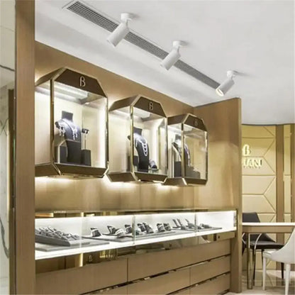 Modern black & white led track lamps – clothing store spotlights