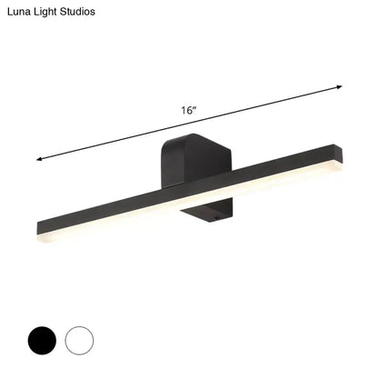 Modern black & white led vanity light – bathroom wall sconce