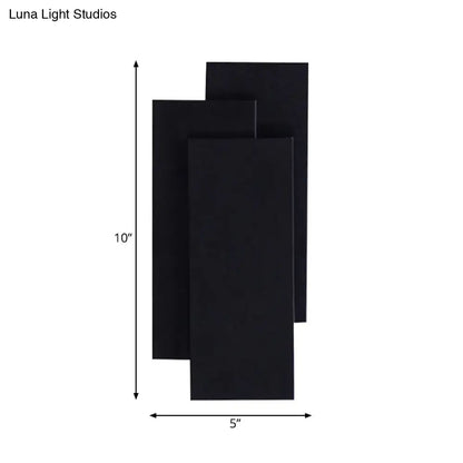 Modern black & white led wall lamp bedroom fixture height 5in