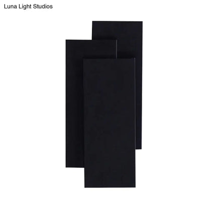 Modern black & white led wall lamp bedroom fixture height 5in