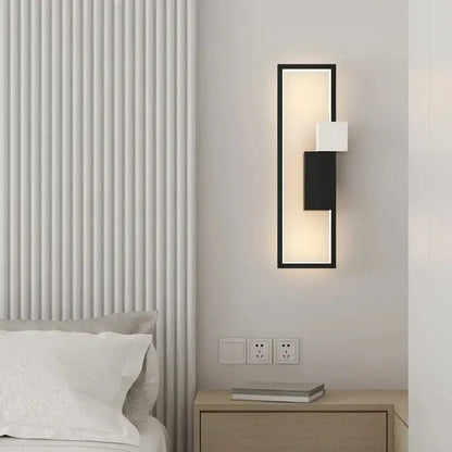 Modern black & white led wall lamp – minimalist bedroom sconce