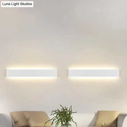DecorBites™ Modern Black/White LED Wall Lamp with Rectangular Metal Shade - Great Room Sconce Fixture