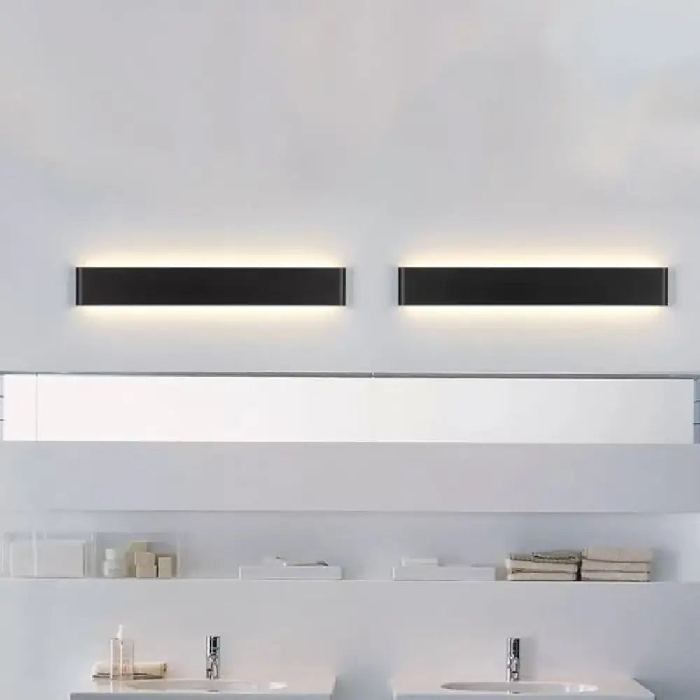 DecorBites™ Modern Black/White LED Wall Lamp with Rectangular Metal Shade - Great Room Sconce Fixture