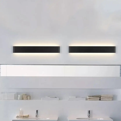 DecorBites™ Modern Black/White LED Wall Lamp with Rectangular Metal Shade - Great Room Sconce Fixture