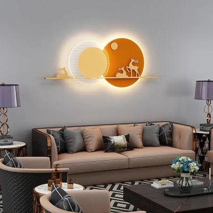 Modern black & white led wall lamps bedroom geometric lighting