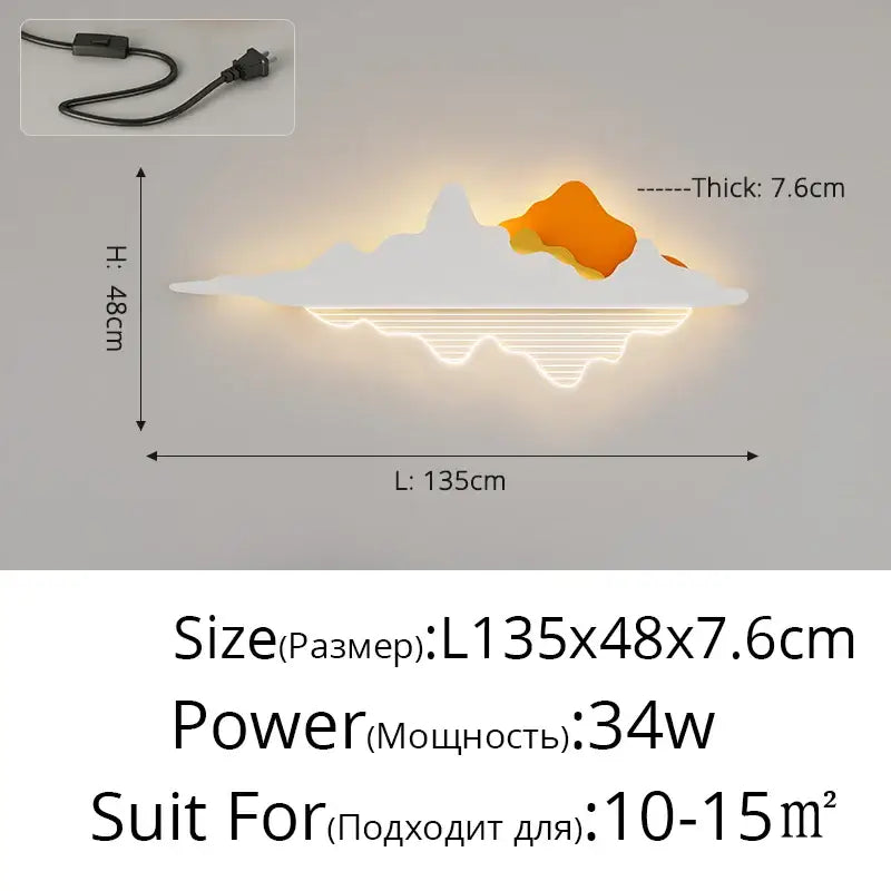 Modern black & white led wall lamps bedroom geometric lighting